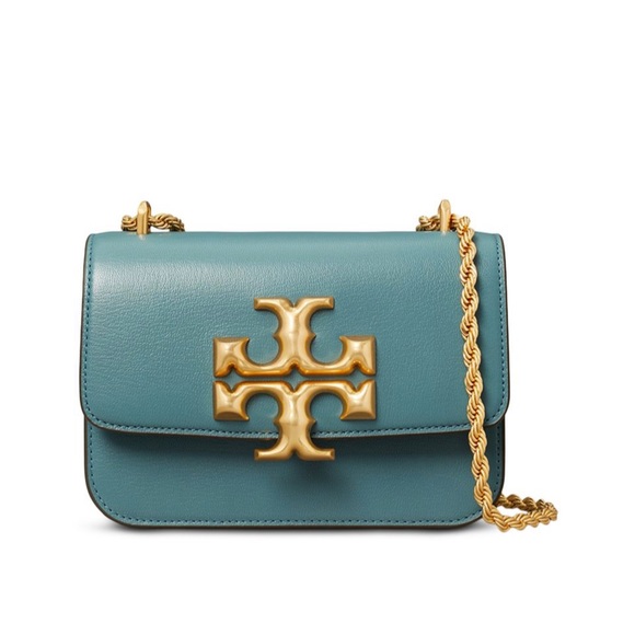 Tory Burch Handbags - Tory Burch Eleanor Sm Leather CONVT XBODY. Brisk Blue/Gold.Leather Scratch.